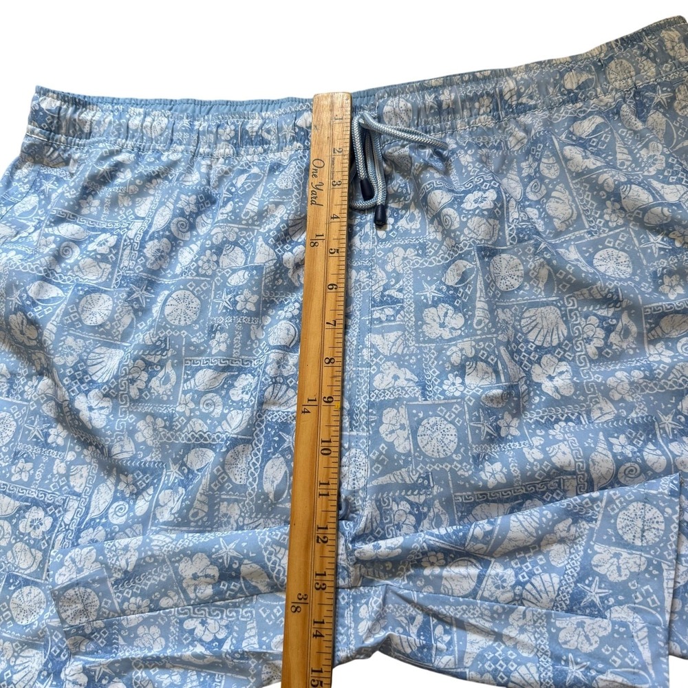 Peter Millar Swim Trunks XXL Blue White Shell Print Board Patchwork Men Shorts - Picture 7 of 9